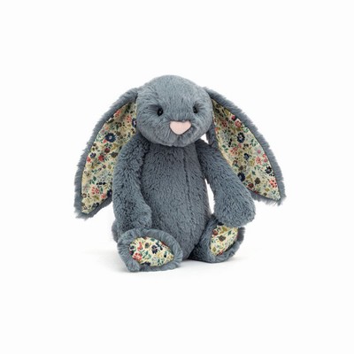 Jellycat Blossom Dusky Blue Bunnies USA | 83621RHIW